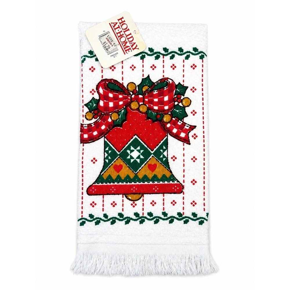 VTG Christmas Kitchen Towel Made in USA‎ Holiday At Home NOS Cottagecore